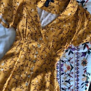 Mustard yellow floral dress